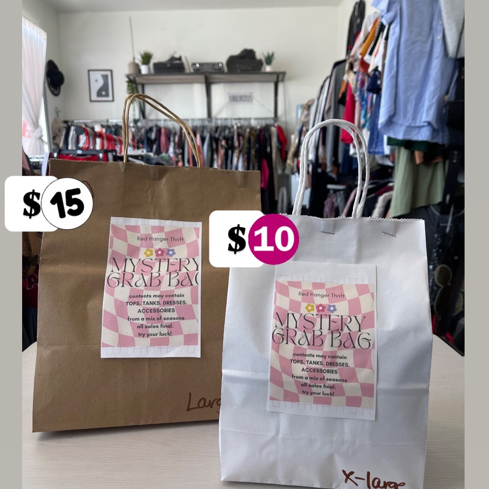Mystery Grab Bag 4-5 items each bag size small-3xl from the thrift shop